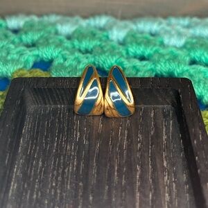 Vintage Monet Enamel Stud Earrings